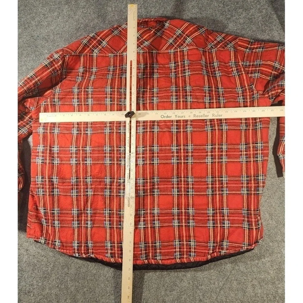 Vintage Northwest Blue Jacket Mens XL Red Plaid Quilted Flannel Lined Shacket‎